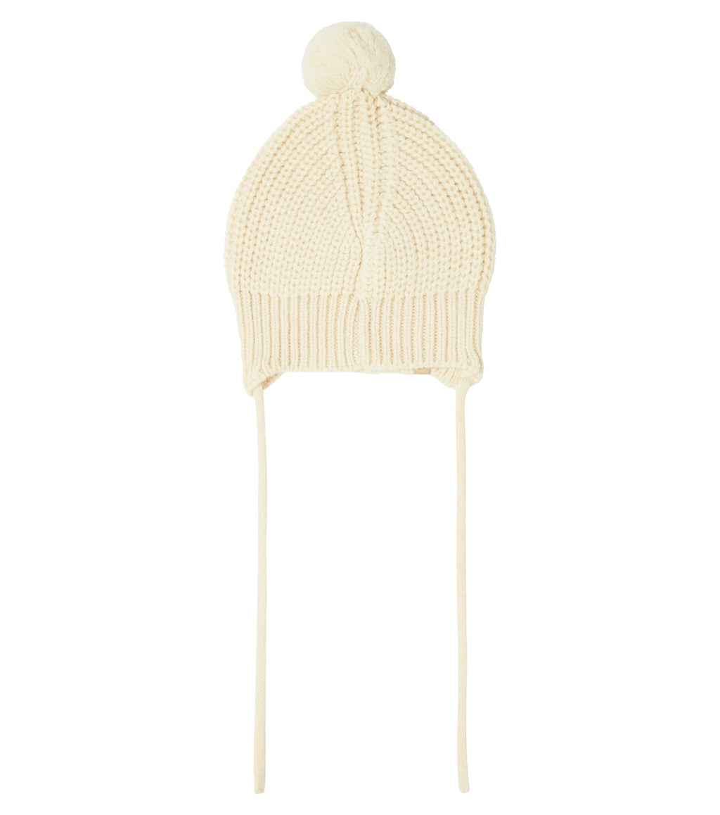 Bonnet MEREL écru en maille côtelée