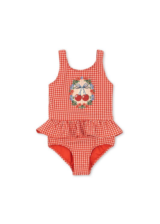 maillot de bain soline - vichy rouge