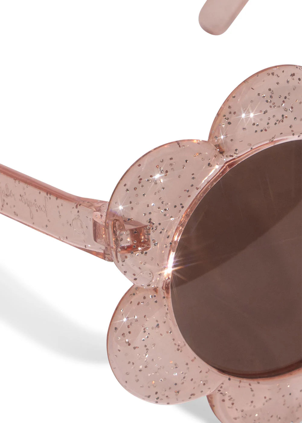 Lunettes de soleil fleur - Paillettes roses