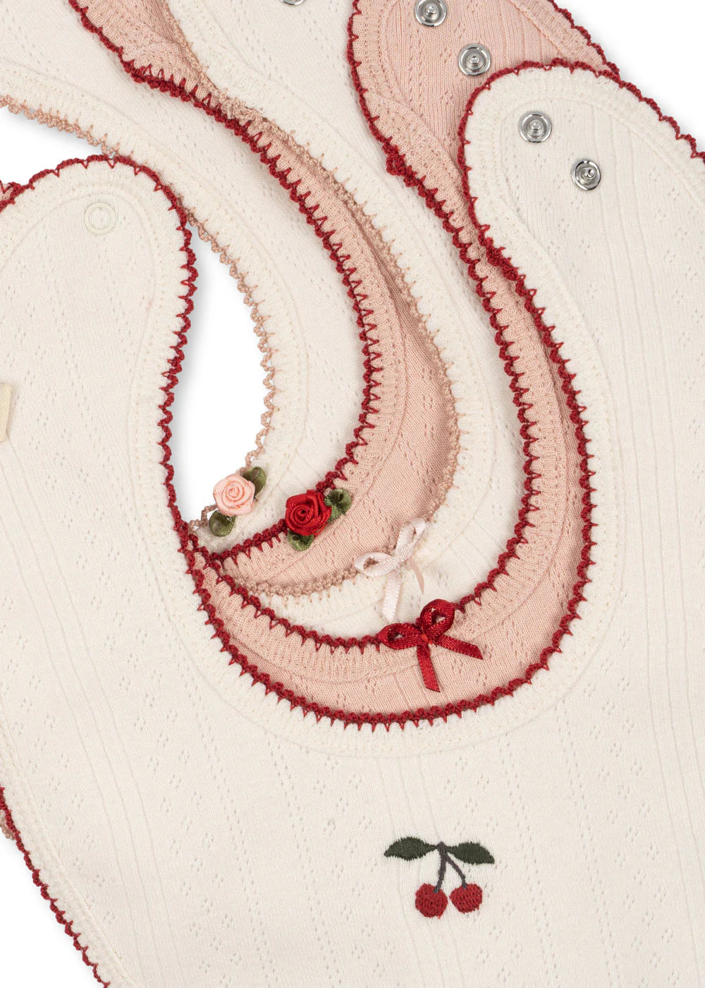 Lot de 5 bavoirs minna - rose/white mix