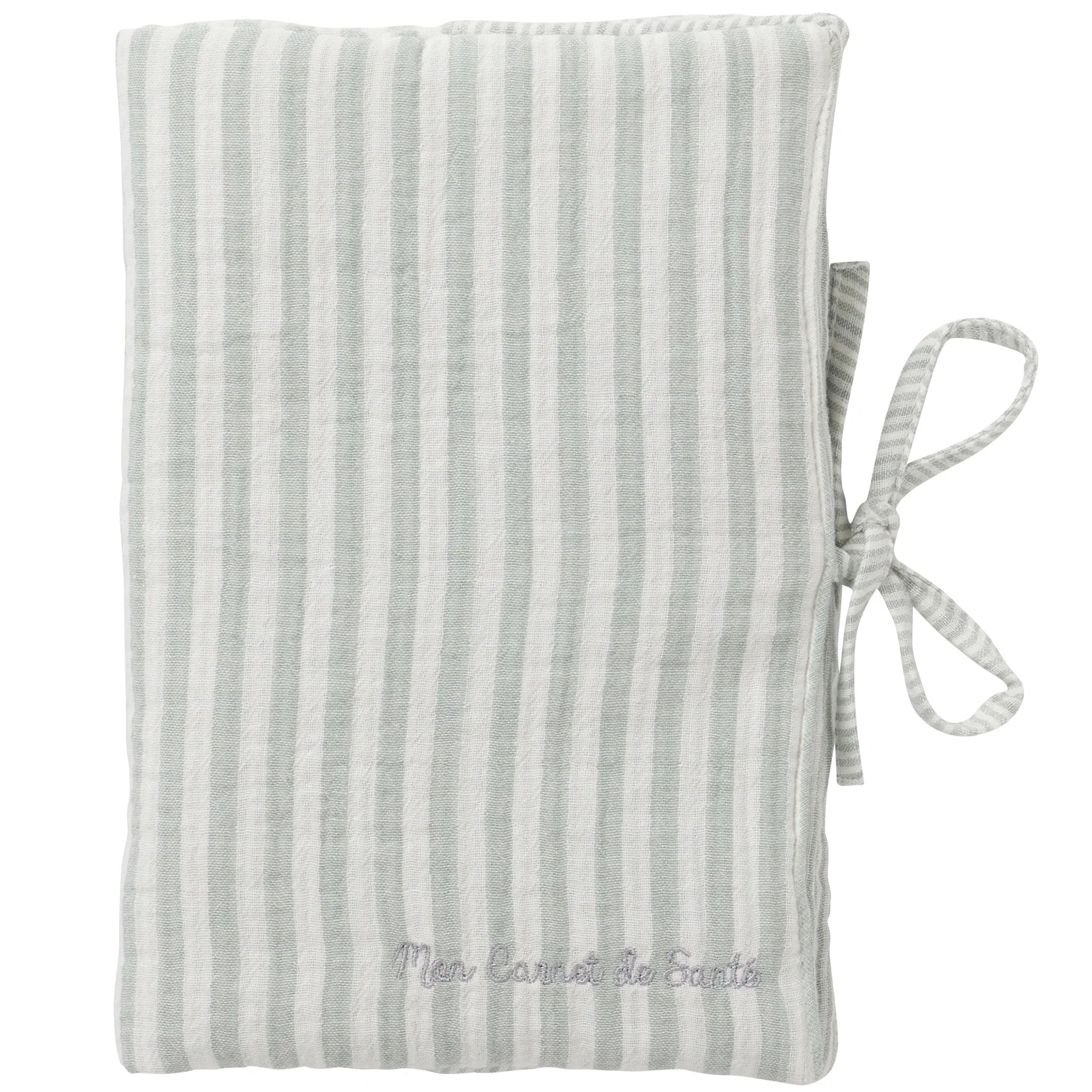 Protège-carnet de santé rayé vert de gris – Soft Stripes - BB&Co