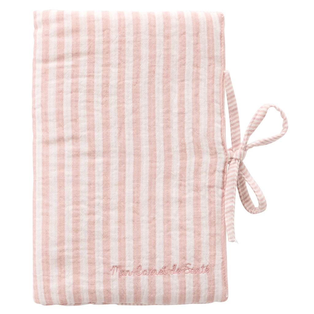 Protège-carnet de santé rayé vieux rose – Soft Stripes - BB&Co