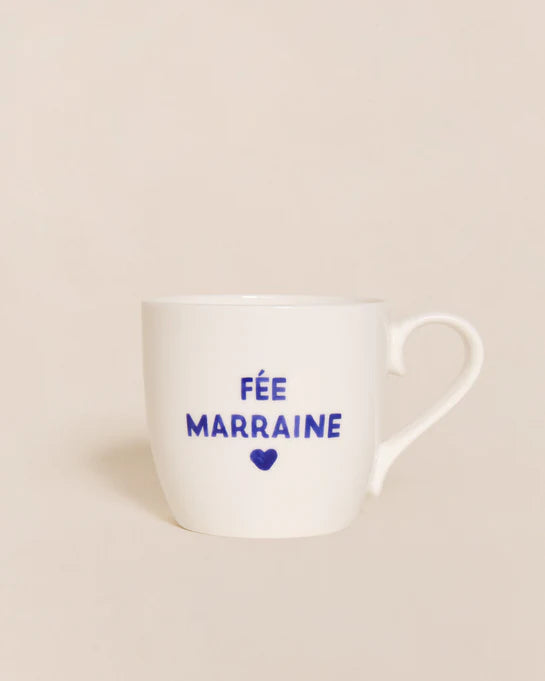 Le mug coeur Fée marraine - bleu