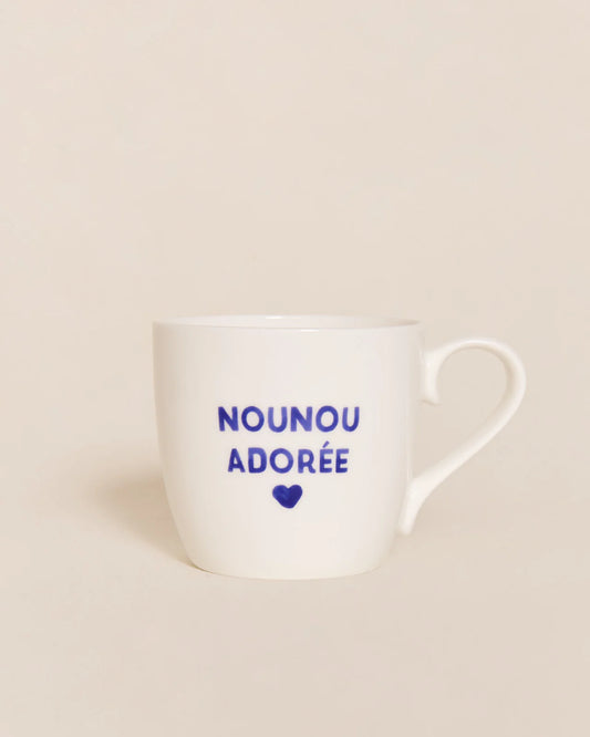 Le mug Nounou adorée - bleu