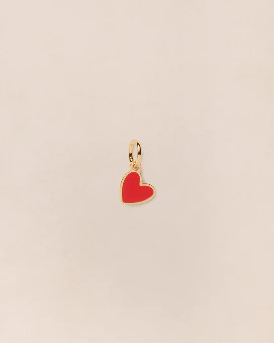 Le médaillon Cœur Manon en émail rouge et or fin 24 carats - 7mm