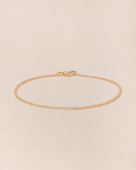 Le bracelet chaîne simple 18cm doré à l'or fin 24 carats
