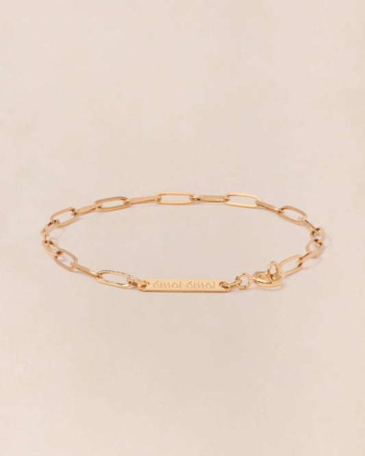 Le bracelet maillons fins doré à l'or fin 24 carats - 18 cm
