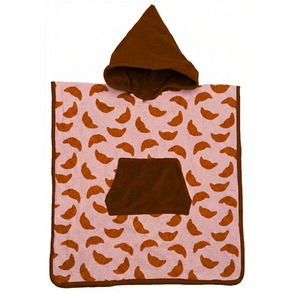 Poncho de bain (3/5A) bambou toffee/croissants - BB&Co
