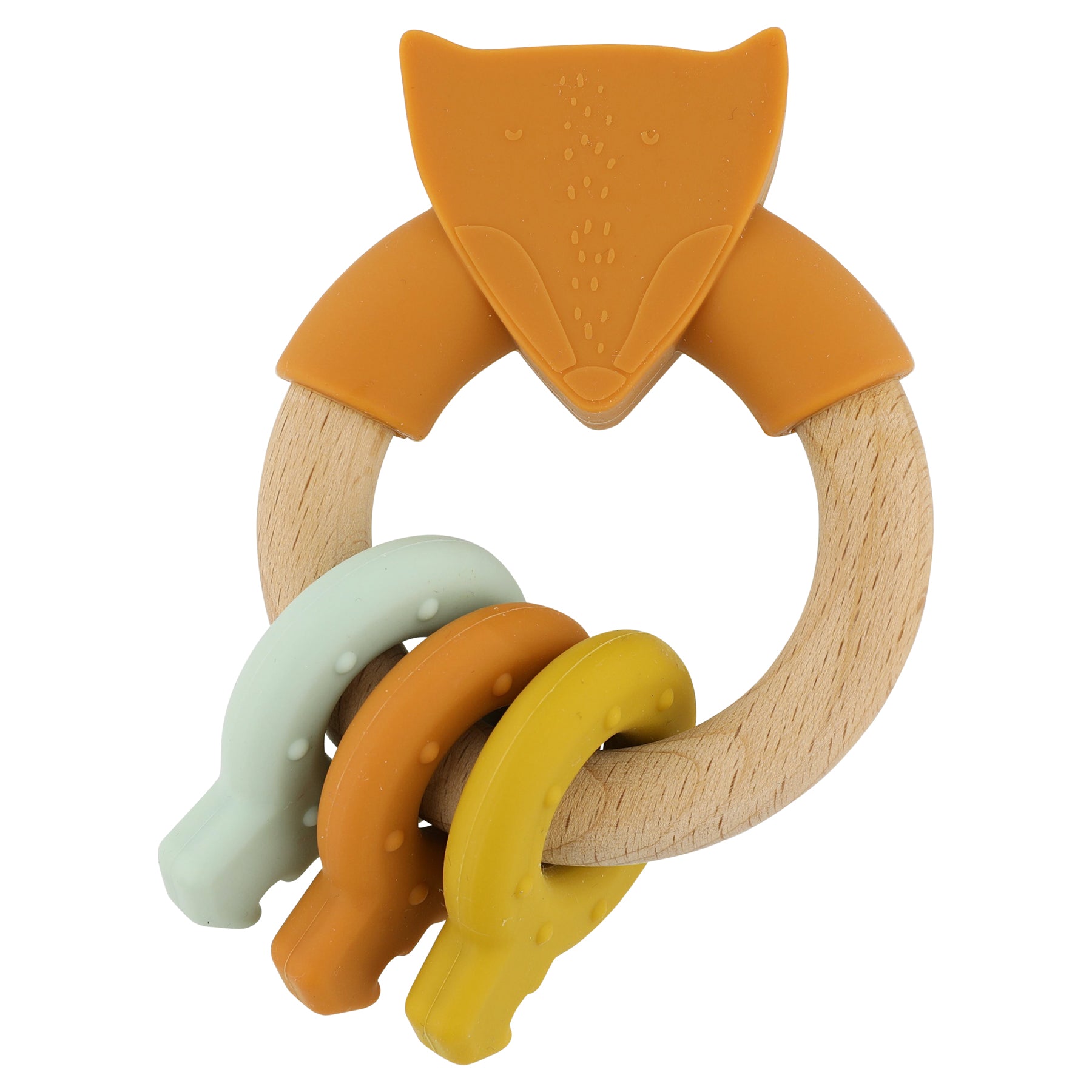 Anneau d'activités en silicone et bois - Mr. Renard