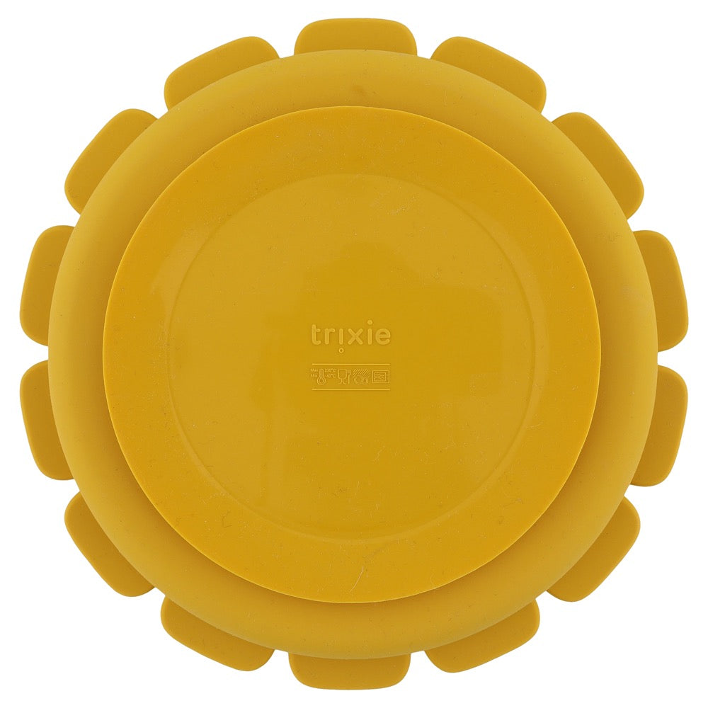 Assiette avec ventouse en silicone et compartiments - Mr. Lion