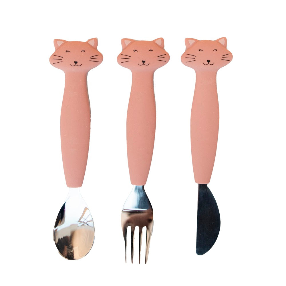 Couverts 3 pièces en silicone - Mr. Chat