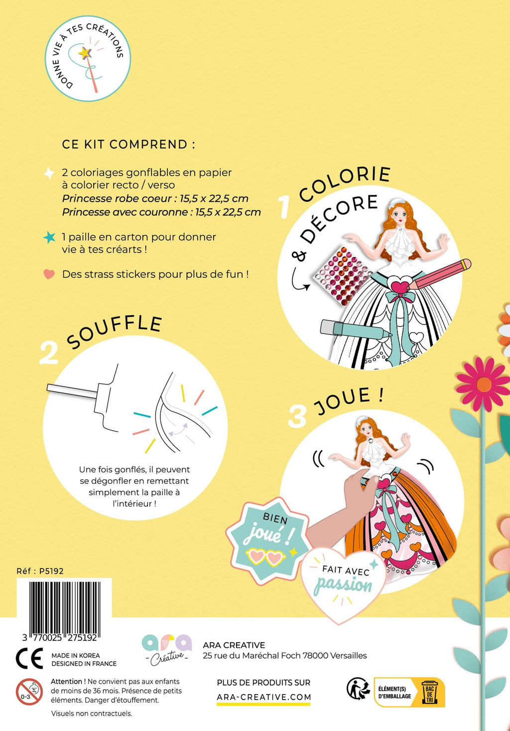 Coloriages gonflables Princesses + strass