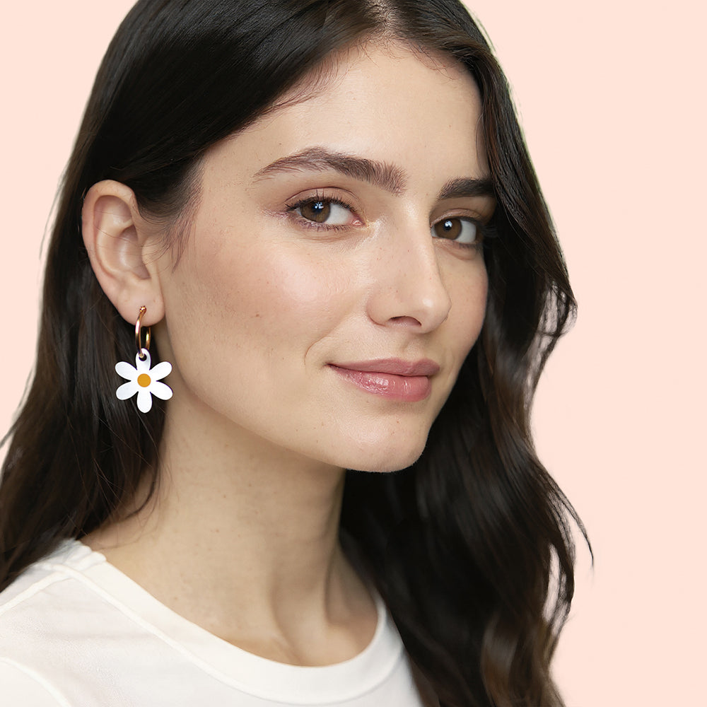 Bee and flower earrings