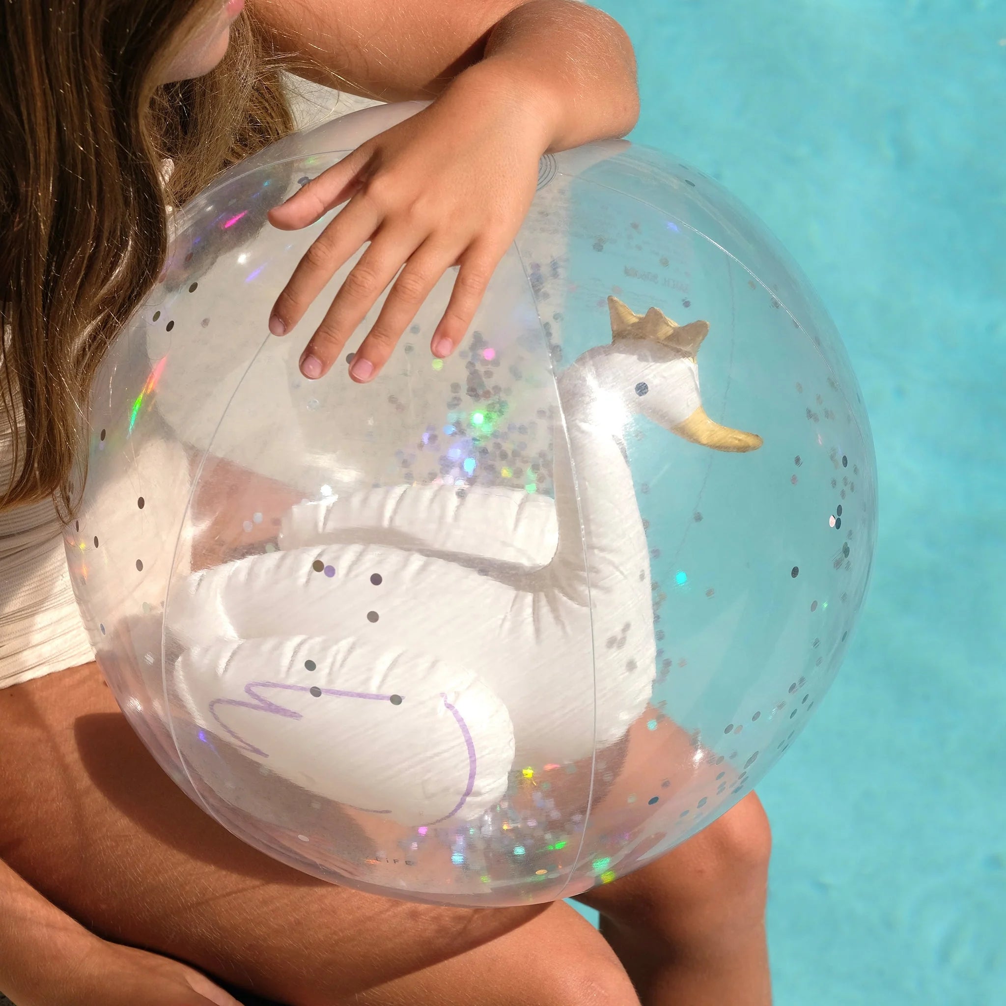 Ballon de plage gonflable 3D cygne