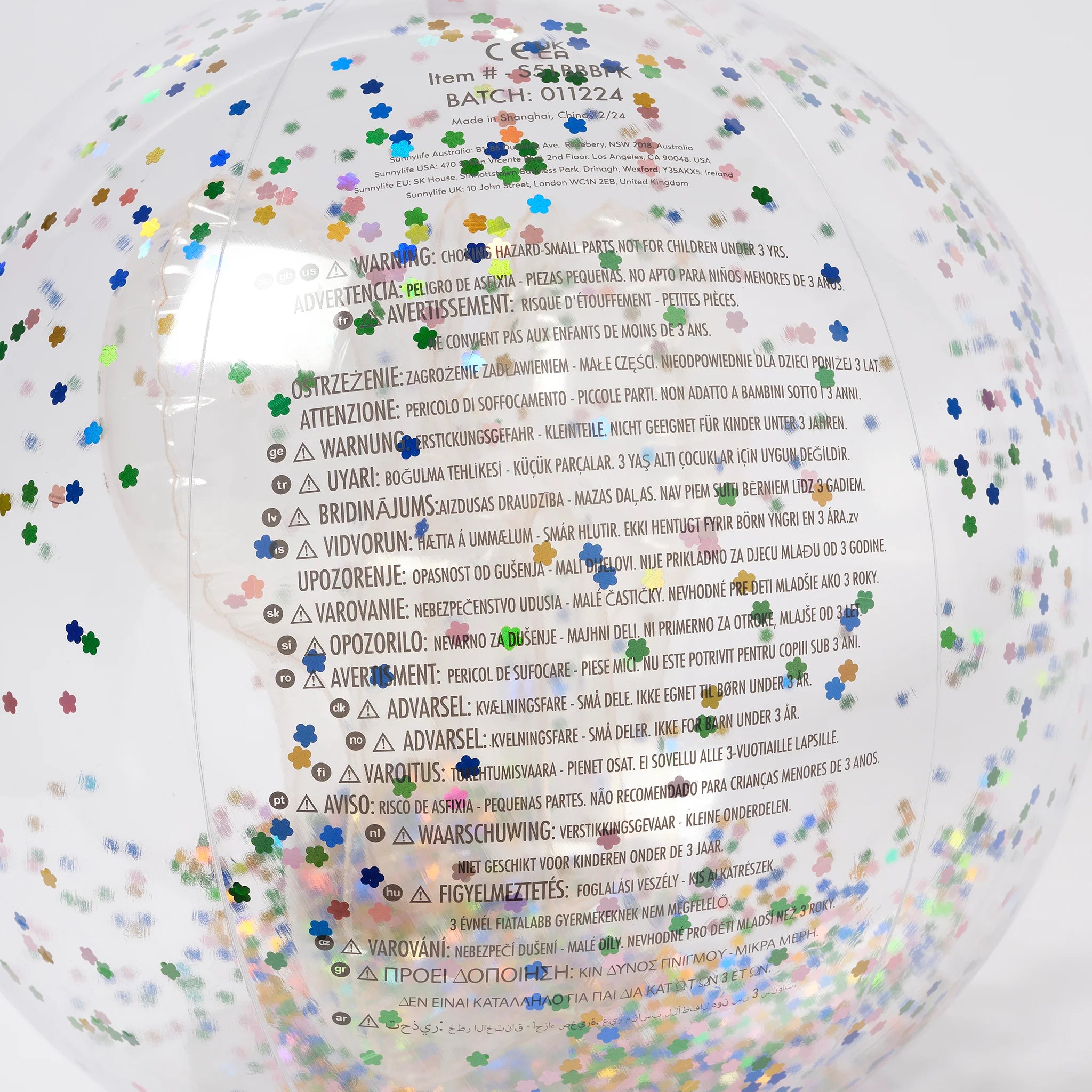 Ballon de plage gonflable 3D barbe à papa et paillettes