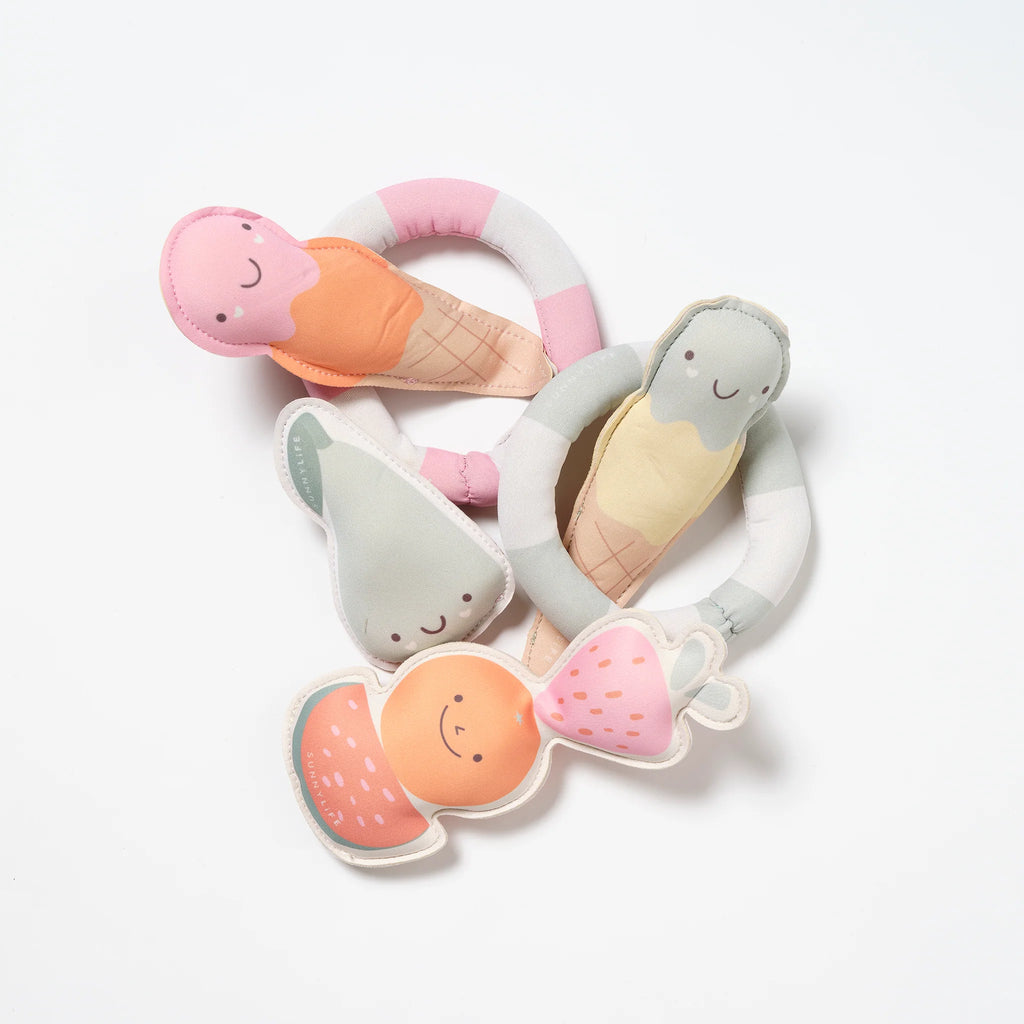 Lot de 6 jouets de bain en Néoprène - Barbe à papa