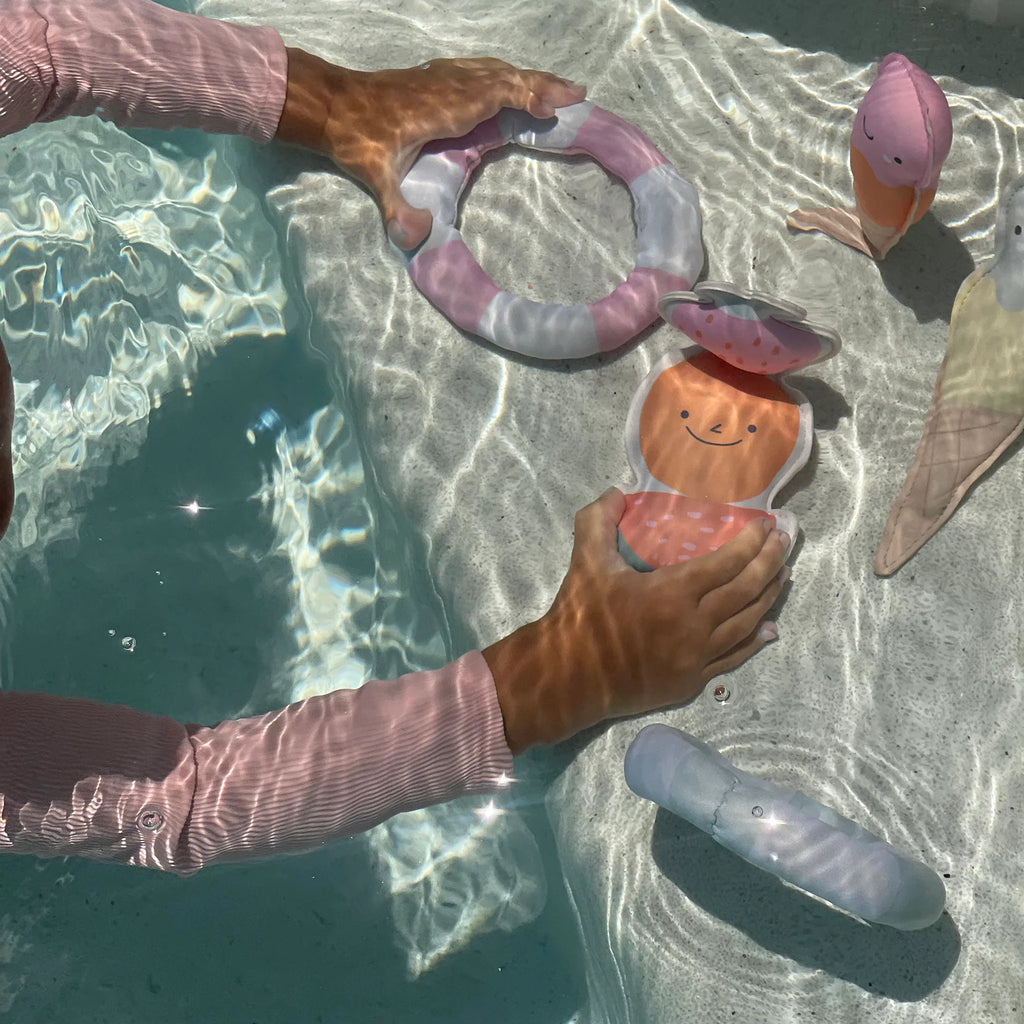 Lot de 6 jouets de bain en Néoprène - Barbe à papa