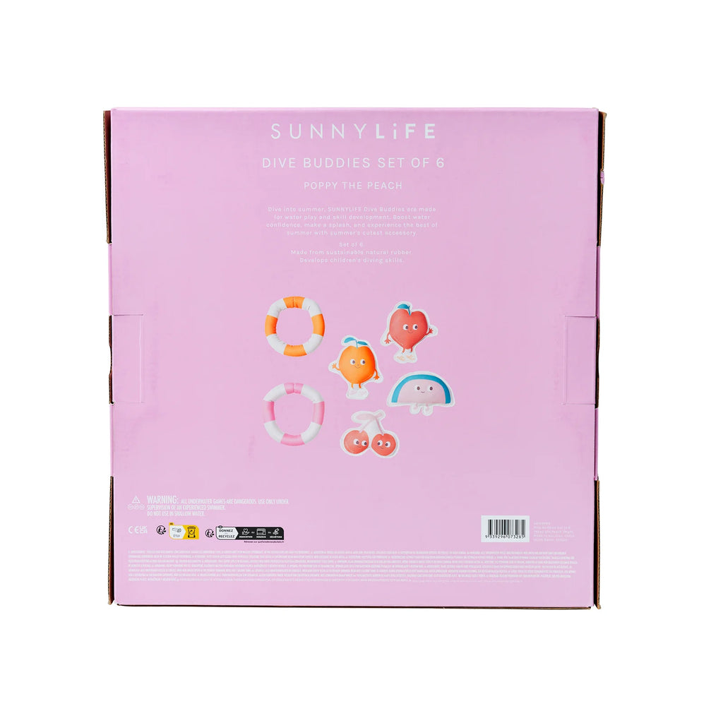 Jouets de plongée Poppy la Pêche Multi - Set de 6 - SUNNY LIFE