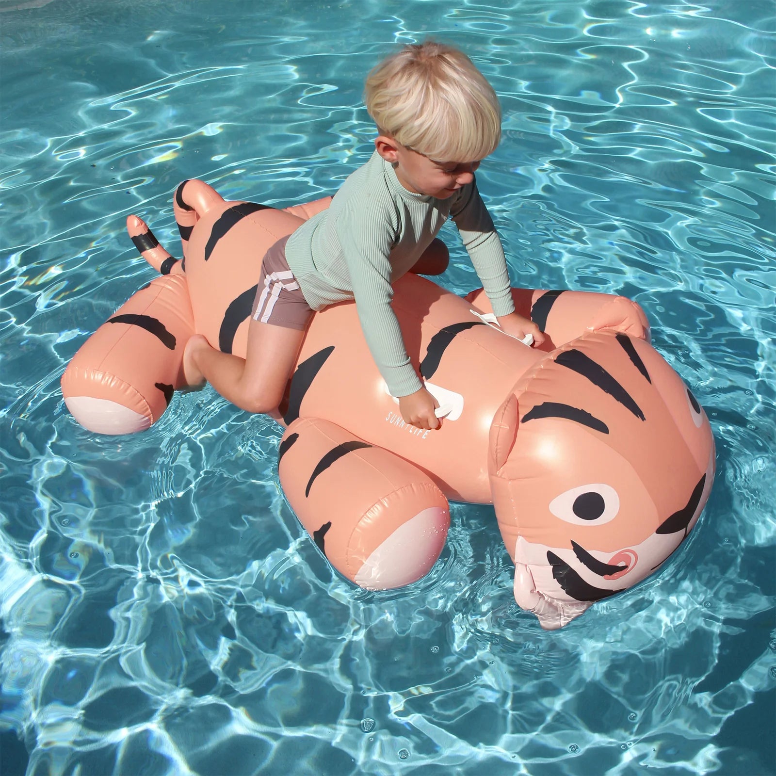 Bouée pour enfants à chevaucher - Tino le Tigre en argile - SUNNY LIFE