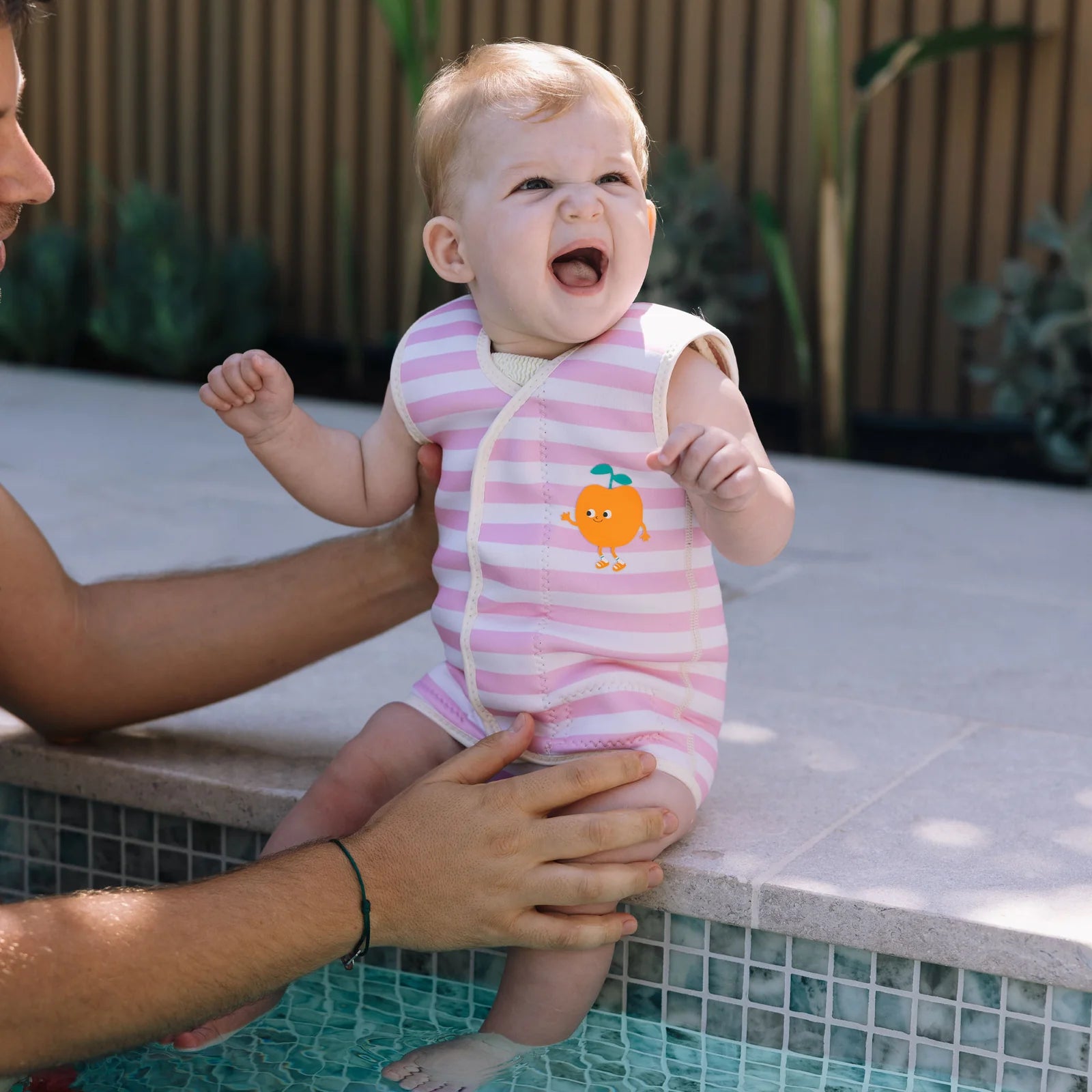 Baby Wetsuit - Poppy the Peach Pink Stripe - SUNNY LIFE
