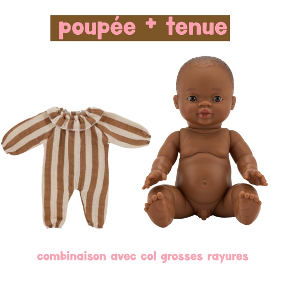 Poupée Sacha avec tenue rayures larges
