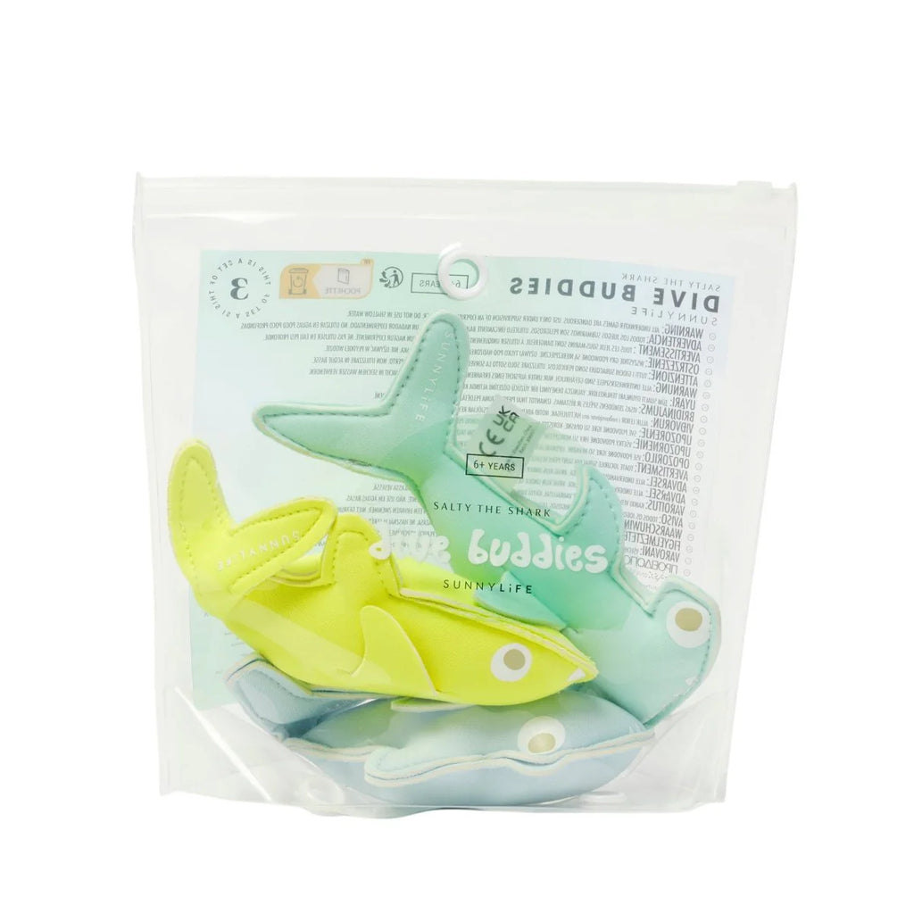 Salty le Requin - Jouets de plongée Aqua Jaune Néon - Set de 3 - SUNNY LIFE