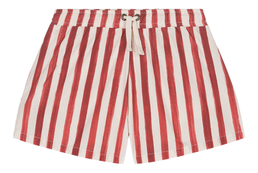 Short de bain Chico - Rayures rouge brique