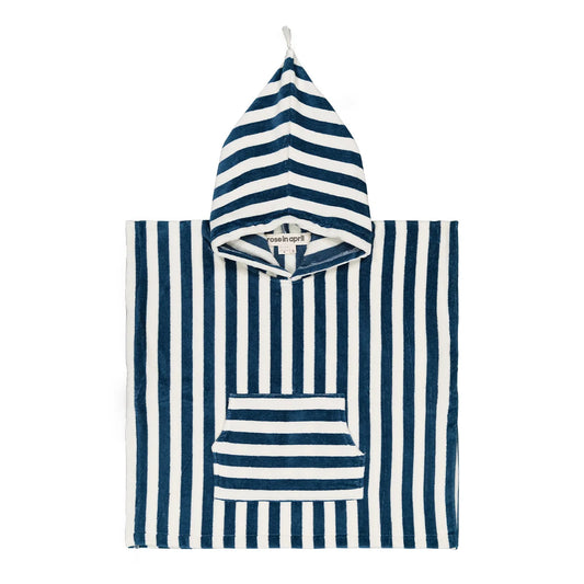 Poncho de bain Suzon - Rayures Blue midnight 1-3 ans