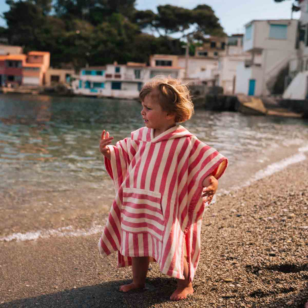 Poncho de bain Suzon - Rayures Strawberry 4-6 ans