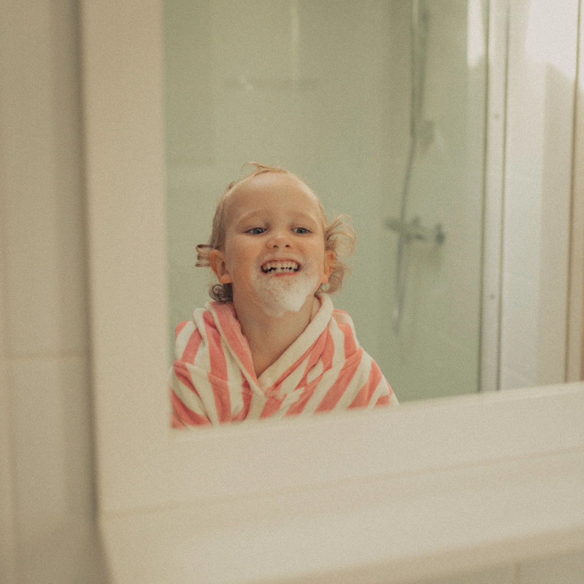 Poncho de bain Suzon - Rayures Strawberry 4-6 ans