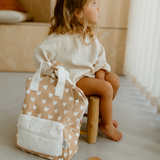Sac à dos coeurs nougat