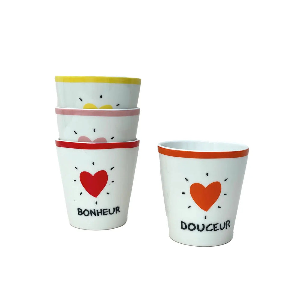Set de 4 tasses amour coeur - Opjet Paris