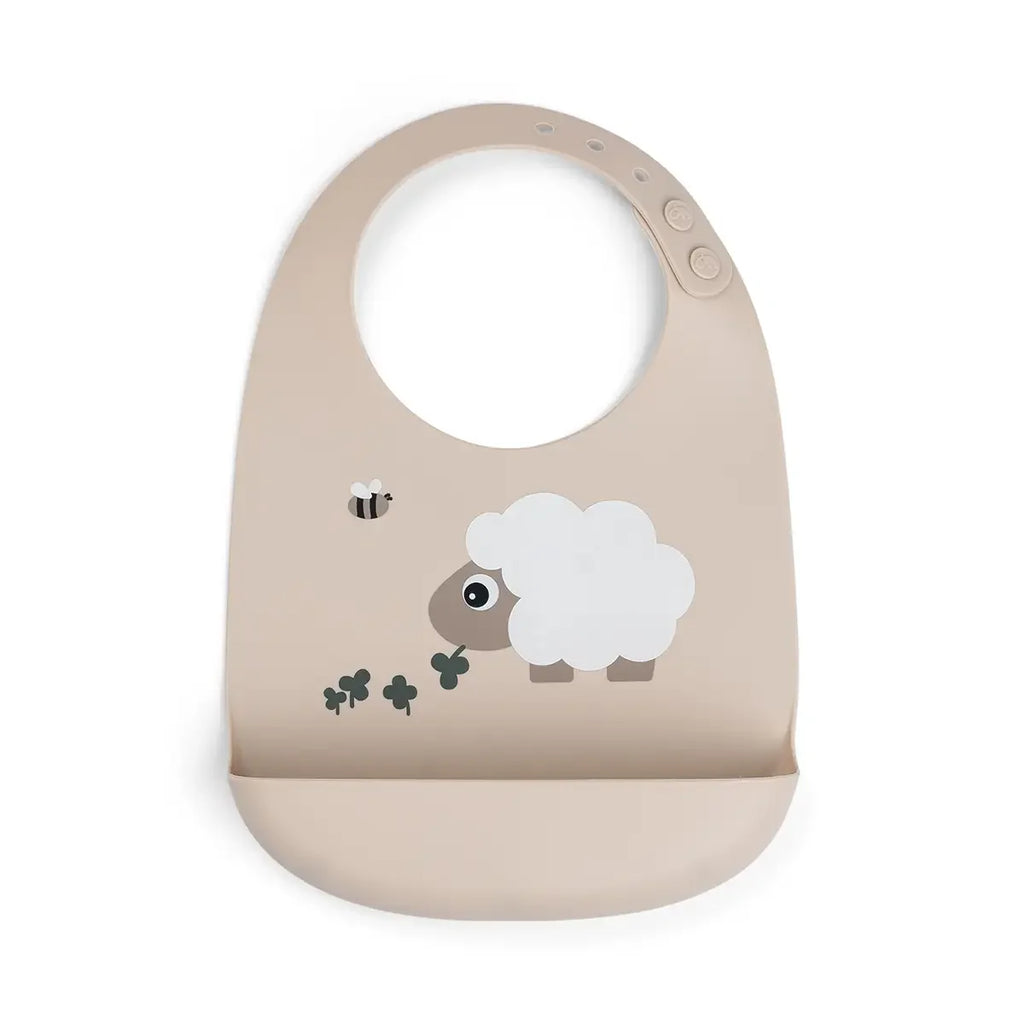 Bavoir en silicone - Sheepy - Sable