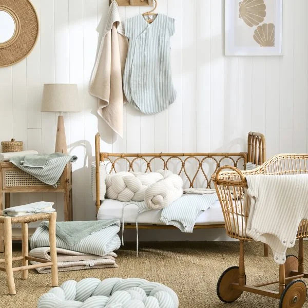 Couverture Luxe rayé galet – Soft Stripes