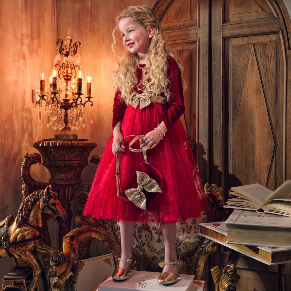 Robe de fête rouge Amarilla pour filles