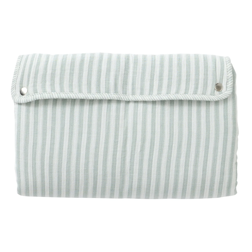 Tapis à langer rayé vert de gris - BB&Co