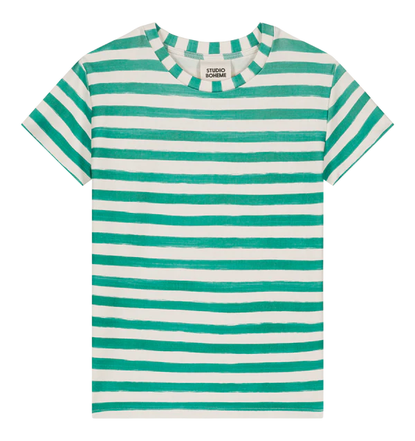 T-shirt Essential Jersey rayures vert capri