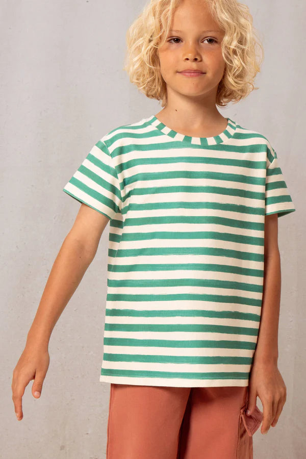T-shirt Essential Jersey rayures vert capri