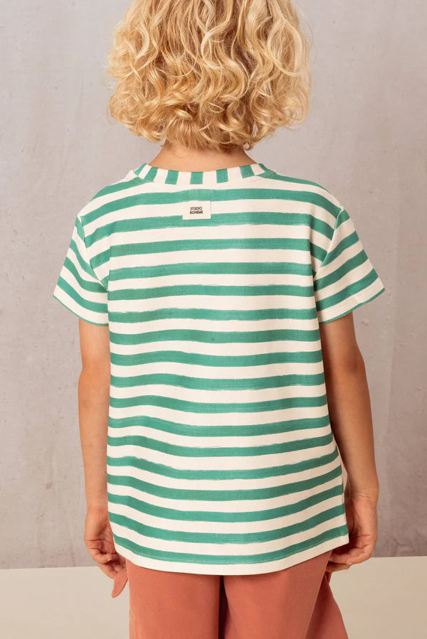 T-shirt Essential Jersey rayures vert capri