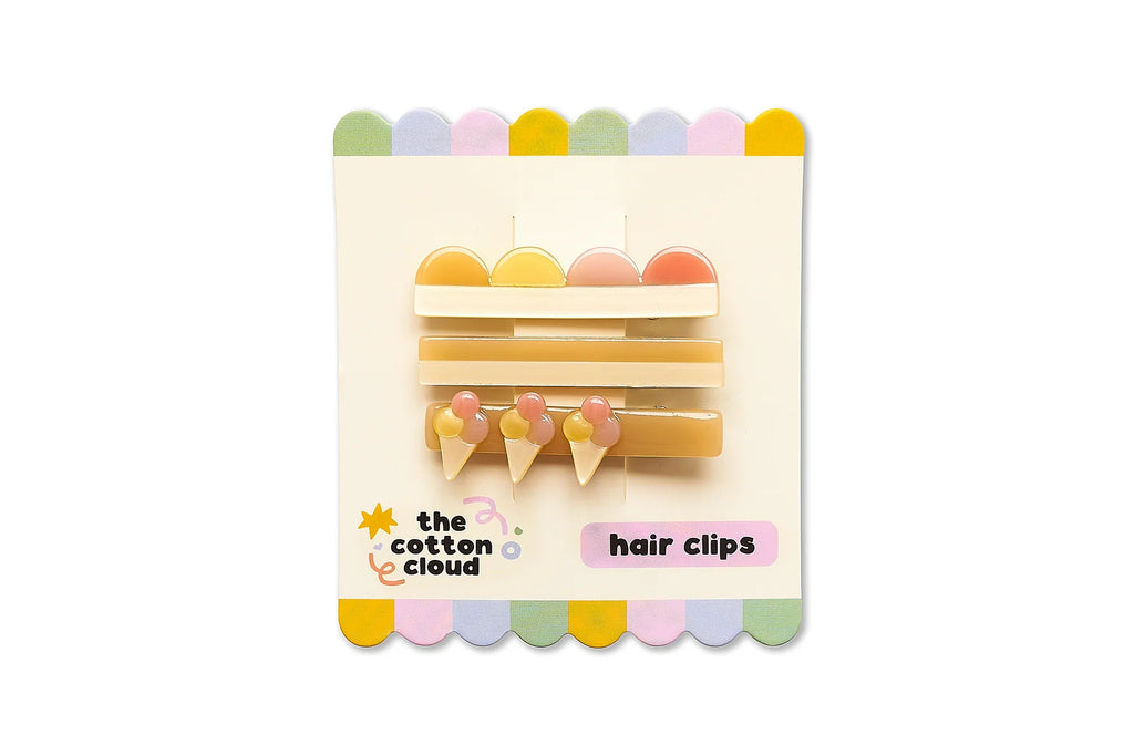 Pinces à cheveux 3-set Crème glacée