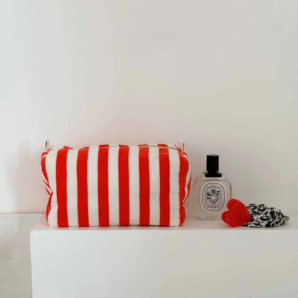 Trousse de toilette Vic  Rayures Rouge