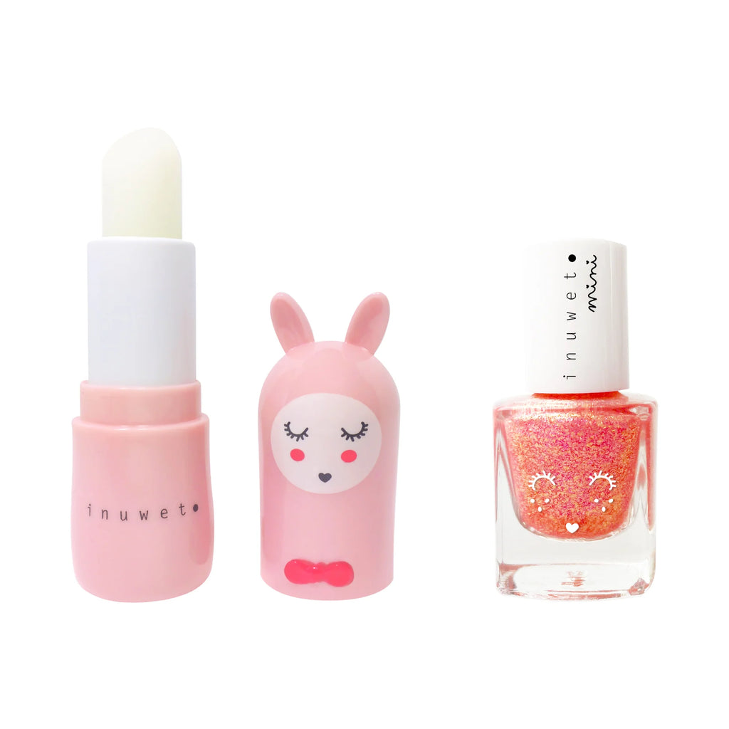 Coffret Rose duo baume à lèvres et vernis à l'eau - Fraise - INUWET