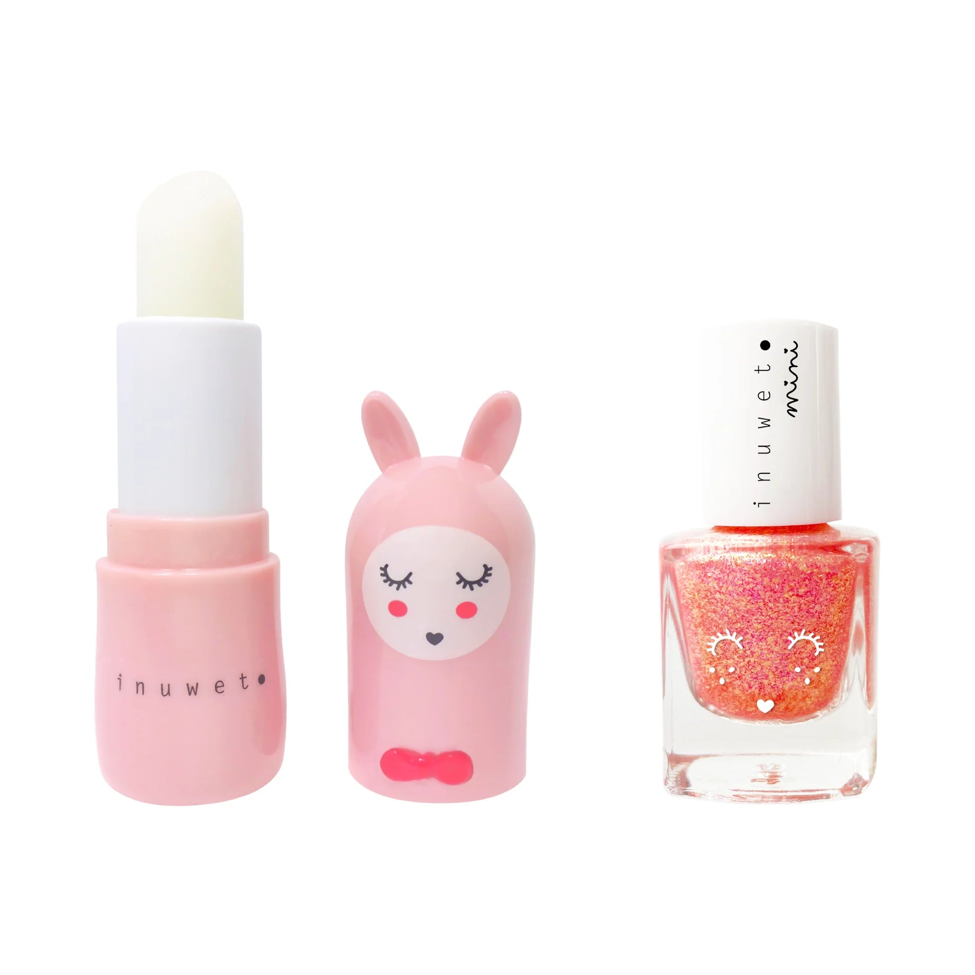 Coffret Rose duo baume à lèvres et vernis à l'eau - Fraise - INUWET