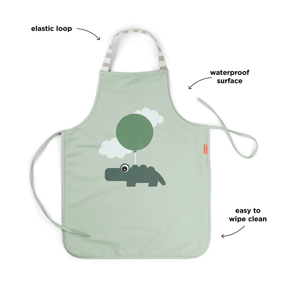 tablier imperméable pour enfants - nuages heureux - vert