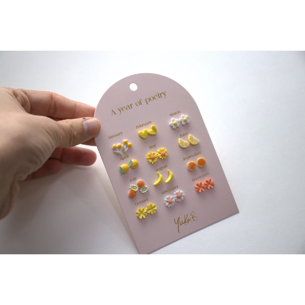 Boucles d’oreilles Un an de poésie Vive 12 Paires - Yuko B