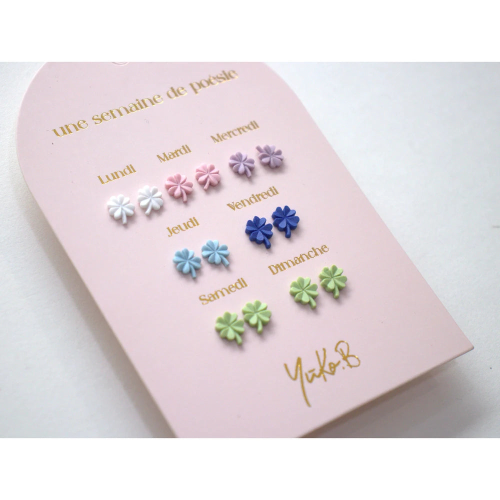 Boucles d’oreilles Une semaine de poésie Chance 7P - Yuko B