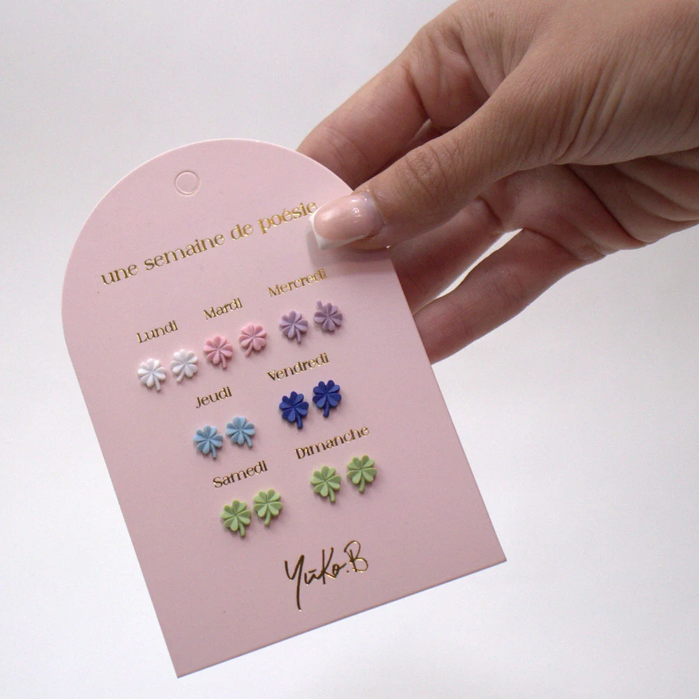 Boucles d’oreilles Une semaine de poésie Chance 7P - Yuko B