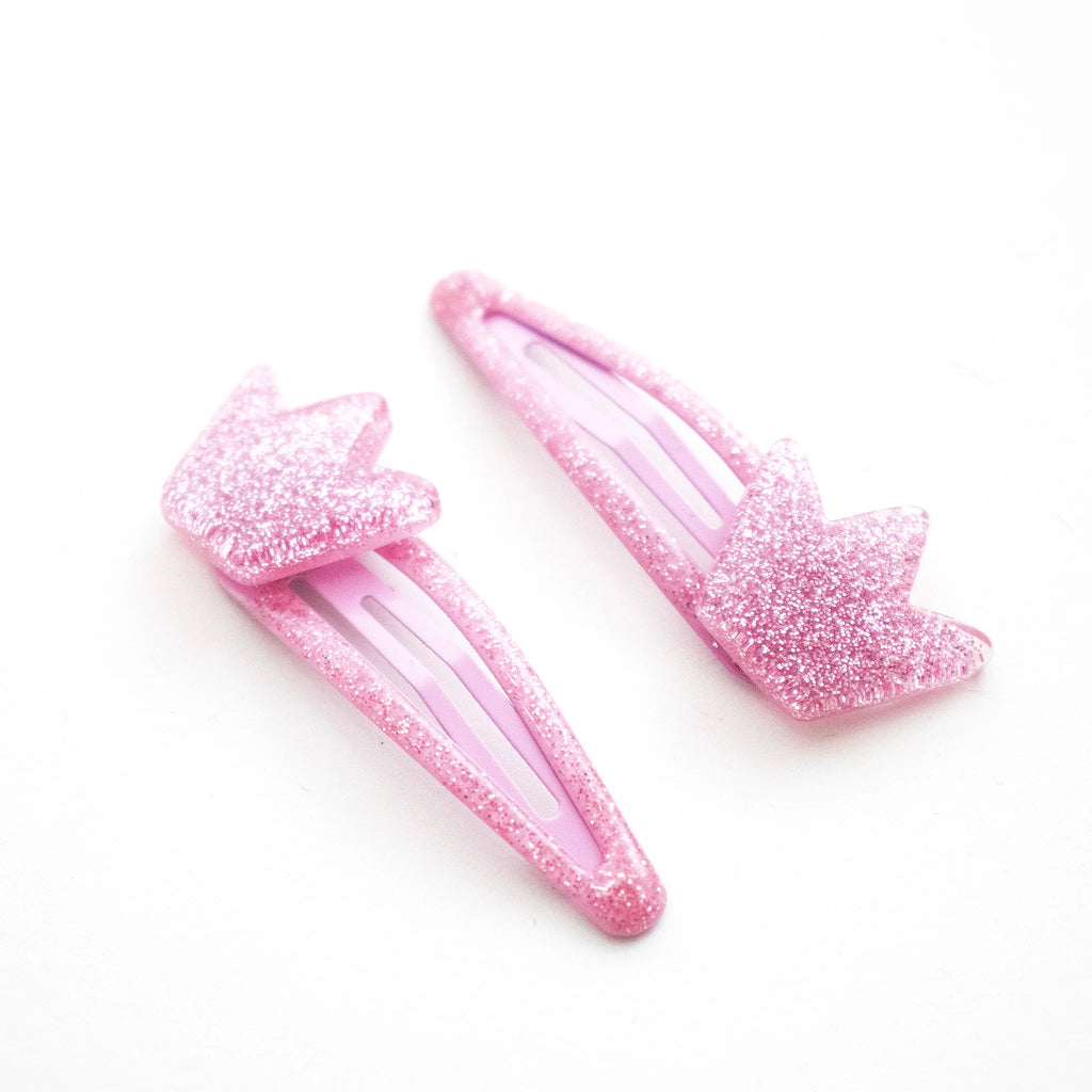 Duo Barrettes Premium Enfant - Sparkle Royal Pink - YUKO B