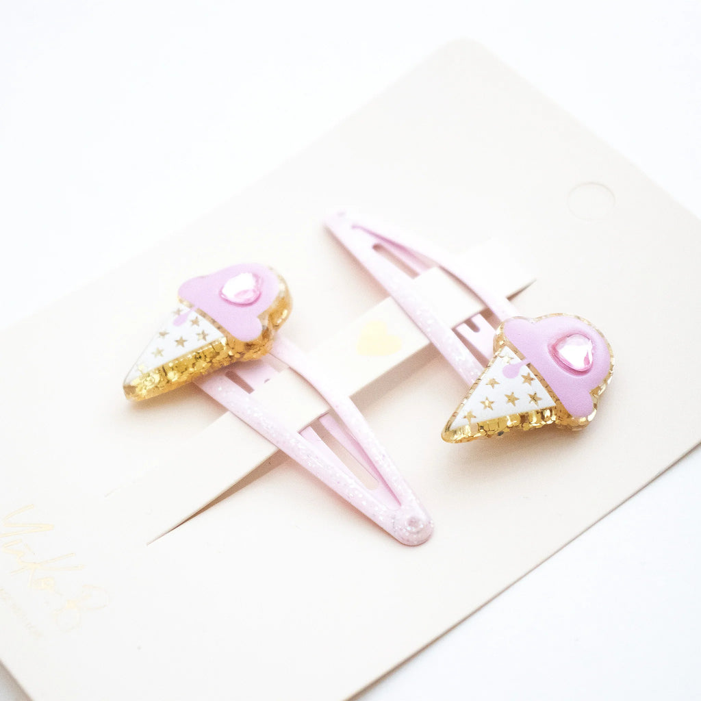 Duo Barrettes Premium Enfant - Sparkle Petites Glaces Damour - YUKO B