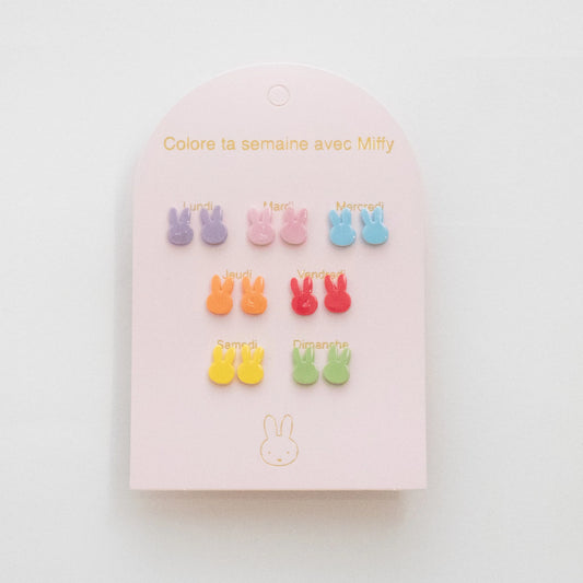 Ensemble de 7 paires de boucles d'oreilles Miffy sans Nickel